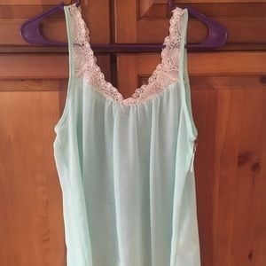 Feminine Light Blue Sheer Top